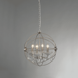 ΚΡΕΜΑΣΤΟ Φ/Σ 4ΧΕ14 ΜΕΤΑΛΛΙΚΟ ΝΙΚΕΛ ΜΑΤ+ΚΡΥΣΤΑΛΛΑ Φ40ΧΗ150CM CATANIA