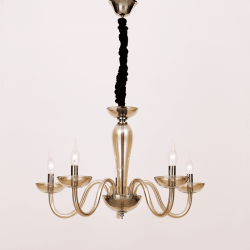 ^ΚΡΕΜΑΣΤ Φ/Σ 5ΧΕ14 COGNAC ΚΡΥΣΤΑΛΛΟ+ΧΡΩΜΙΟ ΜΕΤΑΛΛΟ Φ69ΧΗ168CM LUNARIA