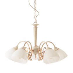 ΚΡΕΜΑΣΤΟ Φ/Σ 5XE14 ΠΑΤΙΝΑ - ΛΕΥΚΟ ΓΥΑΛΙ Φ61cm PERONE