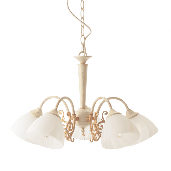 ΚΡΕΜΑΣΤΟ Φ/Σ 5XE14 ΠΑΤΙΝΑ - ΛΕΥΚΟ ΓΥΑΛΙ Φ61cm PERONE