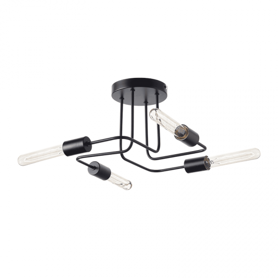 Φ/Σ ΟΡΟΦΗΣ 4XE27 ΜΕΤΑΛΛΙΚΟ ΜΑΥΡΟ ΜΑΤ Φ44XH21CM COBRA Φ/Σ ΟΡΟΦΗΣ 4XE27 ΜΕΤΑΛΛΙΚΟ ΜΑΥΡΟ ΜΑΤ Φ44XH21CM COBRA