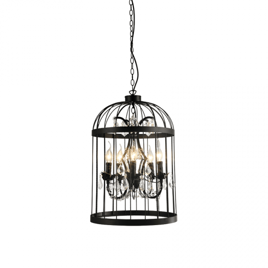 ΚΡΕΜΑΣΤΟ Φ/Σ 5ΧΕ14 ΜΕΤΑΛΛΙΚΟ ΜΑΥΡΟ+ΚΡΥΣΤΑΛΛΑ Φ40XH150CM MICK