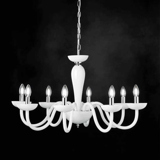 ^ΚΡΕΜΑΣΤΟ Φ/Σ 8ΧΕ14 ΛΕΥΚΟ ΚΡΥΣΤΑΛΛΟ+ΧΡΩΜΙΟ ΜΕΤΑΛΛΟ Φ79ΧΗ168CM LUNARIA