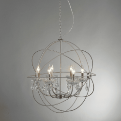 ΚΡΕΜΑΣΤΟ Φ/Σ 6ΧΕ14 ΜΕΤΑΛΛΙΚΟ ΝΙΚΕΛ ΜΑΤ+ΚΡΥΣΤΑΛΛΑ Φ60ΧΗ150CM CATANIA