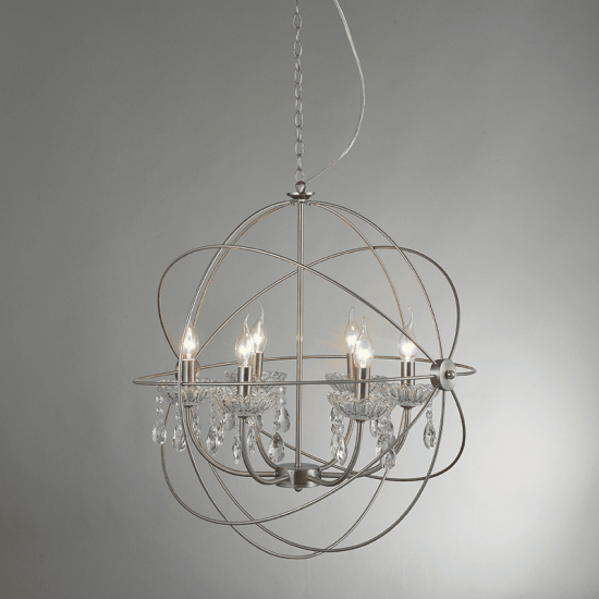 ΚΡΕΜΑΣΤΟ Φ/Σ 6ΧΕ14 ΜΕΤΑΛΛΙΚΟ ΝΙΚΕΛ ΜΑΤ+ΚΡΥΣΤΑΛΛΑ Φ60ΧΗ150CM CATANIA