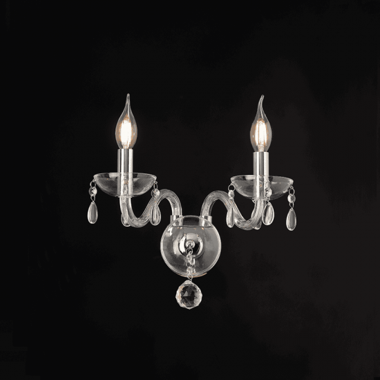 ΕΠΙΤΟΙΧΟ Φ/Σ 2ΧΕ14 ΔΙΑΦΑΝΟ ΚΡΥΣΤΑΛΛΟ+ΧΡΩΜΙΟ ΜΕΤΑΛΛΟ 38X31CM TULIA