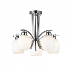 ΟΡΟΦΗΣ ΧΡΩΜΙΟ ΜΕ ΓΥΑΛΙ Φ52CM 5XE27 AMSTEL