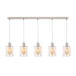 ΚΡΕΜΑΣΤΟ Φ/Σ 5ΧΕ27 ΜΕΤΑΛΛΙΚΟ ΛΕΥΚΟ ΣΚΟΥΡΙΑ 100Χ12,2ΧΗ120CM DUBLIN