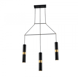 ΚΡΕΜΑΣΤΟ Φ/Σ 3XGU10 ΜΑΥΡΟ ΜΕΤΑΛΛΙΚΟ 66X8XH150CM DA VINCI