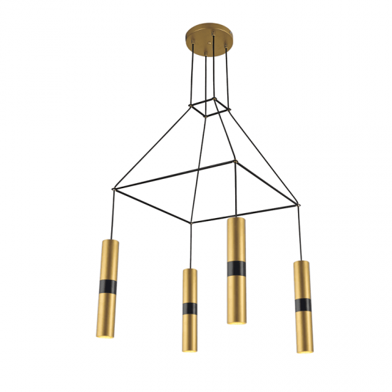 ΚΡΕΜΑΣΤΟ Φ/Σ 4XGU10 ΟΡΕΙΧΑΛΚΟ ΜΕΤΑΛΛΙΚΟ 56X56XH150CM DA VINCI