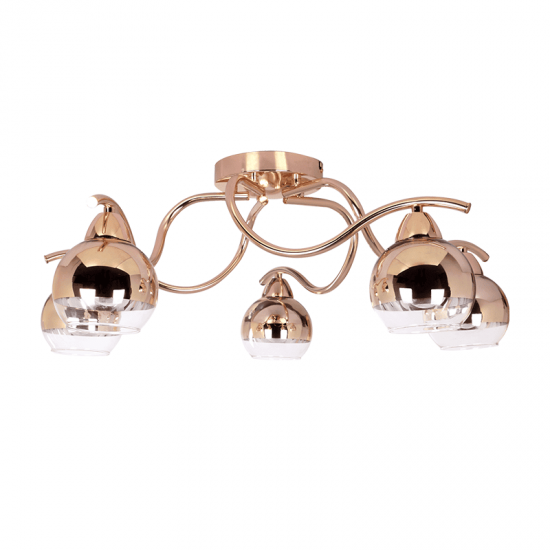 Φ/Σ ΟΡΟΦΗΣ 5ΧΕ27 ΜΕΤΑΛΛΙΚΟ ΧΡΥΣΟΧΑΛΚΙΝΟ+ΓΥΑΛΙ Φ61ΧΗ24CM ALIEN