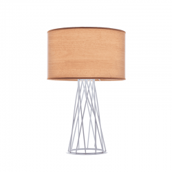 ΠΟΡΤΑΤΙΦ 1XE27 ΛΕΥΚΟ ΜΕ ΑΜΠΑΖΟΥΡ ΑΠΟΧΡΩΣΗ ΦΥΣΙΚΟ ΞΥΛΟ Η45cm ACACIA