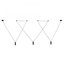 ^ΚΡΕΜΑΣΤΟ Φ/Σ 3ΧG9 ΜΑΥΡΟ ΑΛΟΥΜΙΝΙΟ 3x D3,6XH13CM ΚΑΛΩΔΙΟ 6,6M 4HOOKS TERES