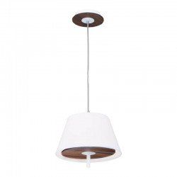 ΚΡΕΜ Φ/Σ 1ΧE27 ΑΠΟΧ ΣΚ. ΞΥΛ MDF+ΛΕΥΚ ΜΕΤΑΛΛΟ+ΥΦΑΣΜ Φ28ΧΗ80CM