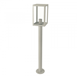 ^ΓΚΡΙ ΦΩΤΙΣΤΙΚΟ CELIA 1XE27 IP44 ΜΕ ΚΟΛΩΝΑ & ΔΙΑΦΑΝΟ ΓΥΑΛΙ