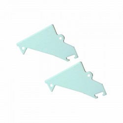 SET OF WHITE METAL END CAPS FOR P136, 2 PCS WITHOUT HOLE