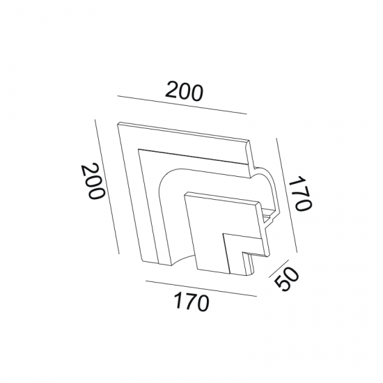 ^ΓΥΨΙΝΟ TRIMLESS ΦΩΤΙΣΤΙΚΟ ANDIE ΑΡΙΣΤΕΡΗ ΓΩΝΙΑ 20x20x5CM