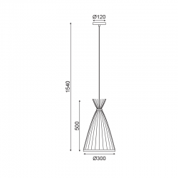^ΚΡΕΜΑΣΤΟ Φ/Σ 1ΧΕ27 BAMBOO D30XH154CM SERIFOS