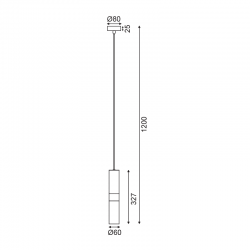 ^ΚΡΕΜΑΣΤΟ Φ/Σ 1XGU10 ΟΡΕΙΧΑΛΚΟ ΜΕΤΑΛΛΙΚΟ D8XH120CM DA VINCI