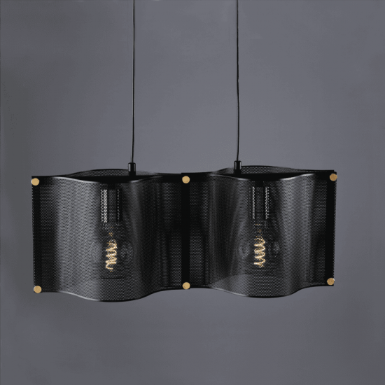 ^ΚΡΕΜΑΣΤΟ Φ/Σ 2ΧΕ27 ΜΑΥΡΟ ΜΕΤΑΛΛΙΚΟ 57Χ20ΧH120CM MORDOR