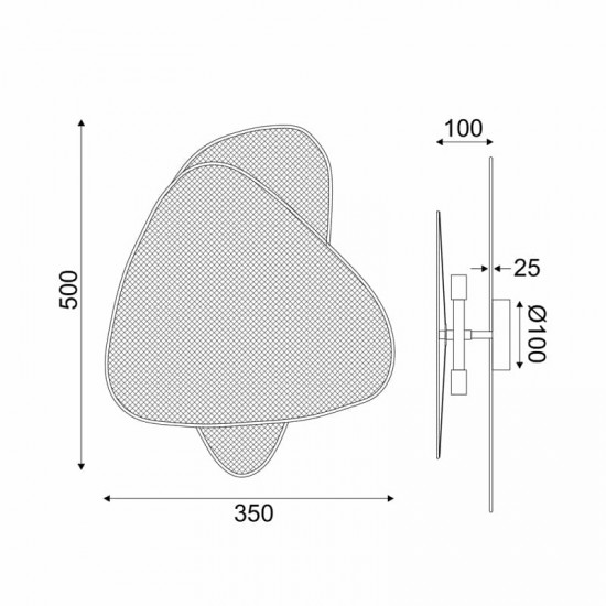 ^ΕΠΙΤΟΙΧΟ Φ/Σ 2ΧΕ14 SKYROS ΨΑΘΑ ΡΑΤΑΝ 50X35X13CM
