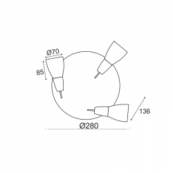 ΣΠΟΤ ΙΙI ΡΟΖΕΤΑ ΓΥΑΛΙ ΝΙΚΕΛ ΜΑΤ 3Χ40W E14 KAMET