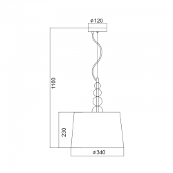 ΚΡΕΜΑΣΤΟ ΜΕ ΓΥΑΛΙ-ΑΣΗΜΙ ΚΑΠΕΛΟ Φ34 1ΧΕ27 OLIVIA