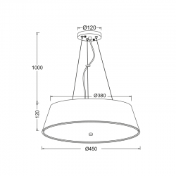 ΚΡΕΜΑΣΤΟ ΜΑΥΡΟ ΥΦΑΣΜΑ Φ45CM 4XE27 SIGNAC