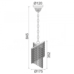 ΚΡΕΜΑΣΤΟ Φ/Σ 1ΧΕ27 ΚΡΥΣΤΑΛΛΟ+ΝΙΚΕΛ Φ17,5ΧΗ84,5CM ELIZA