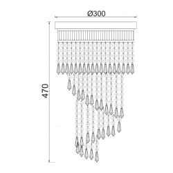 ΚΡΕΜΑΣΤΟ Φ/Σ 5ΧΕ14 ΚΡΥΣΤΑΛΛΟ+ΝΙΚΕΛ Φ30ΧΗ47CM ITEA