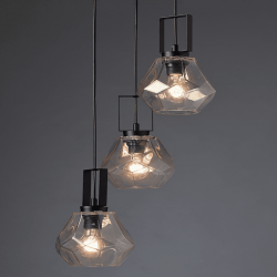 ^ΚΡΕΜΑΣΤΟ Φ/Σ 3ΧΕ27 ΓΥΑΛΙ ΦΙΜΕ+ΧΡΩΜΙΟ ΜΕΤΑΛΛΟ Φ30ΧΗ101CM DIAMONDRA