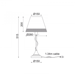 ^ΕΠΙΤΡΑΠΕΖΙΟ 1ΧΕ14 ΜΕΤΑΛ ΜΑΥΡΟ+ΑΣΠΡΟΜΑΥΡΟ ΑΜΠΑΖΟΥΡ Φ28ΧΗ54CM MULAN