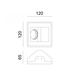 ^SQUARE WALL WASHER GYPSUM TRIMLESS SPOT LUMINAIRE ODEN GU10