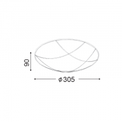 ΠΛΑΦΟΝΙΕΡΑ ΜΕΤΑΛΛΙΚΗ ΜΑΥΡΟ - ΧΡΥΣΟ Φ30CM 2XE27 MINOS