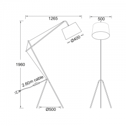 ΔΑΠΕΔΟΥ ΤΡΙΠΟΔΑΣ ΛΕΥΚΟ ΥΦΑΣΜΑΤΙΝΟ ΚΑΠΕΛΟ 1ΧΕ27 ANDALUSIA