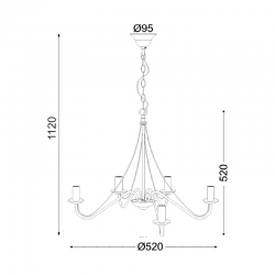 ΚΡΕΜΑΣΤΟ ΚΑΦΕ ΜΕΤΑΛΛΙΚΟ 5ΧΕ14 PALMYRA