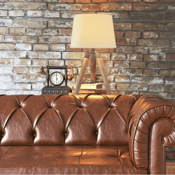 ^ΕΠΙΤΡΑΠΕΖΙΟ Φ/Σ 1ΧΕ27 ΞΥΛΟ+ΜΠΕΖ ΑΜΠΑΖΟΥΡ+ΜΑΥΡΟ ΜΕΤΑΛΛΟ Φ30XH65CM MOUSSE