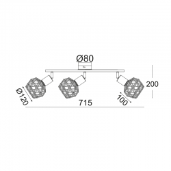 ΣΠΟΤ III 3XE14 ΧΑΛΚΙΝΟ ΠΛΕΓΜΑ 46X12,5X19,5CM ALADDIN