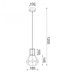 ^ΚΡΕΜΑΣΤΟ Φ/Σ 1ΧΕ27 ΓΥΑΛΙ ΦΙΜΕ+ΧΡΩΜΙΟ ΜΕΤΑΛΛΟ Φ18ΧΗ120CM DIAMONDRA