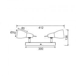 ΣΠΟΤ ΙΙ ΓΥΑΛΙ ΝΙΚΕΛ ΜΑΤ 2Χ40W E14 KAMET