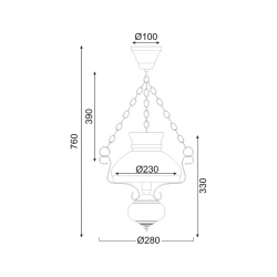 ΚΡΕΜΑΣΤΟ ΜΕΤΑΛΛΙΚΟ - ΞΥΛΟ Φ28 1ΧΕ27 CHALET