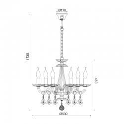 ^ΚΡΕΜ Φ/Σ 6ΧΕ14 ΣΑΜΠΑΝΙΖΕ ΚΡΥΣΤΑΛΛΟ+ΧΡΥΣΟ ΜΕΤΑΛΛΟ Φ53ΧΗ173CM LOMPELIA