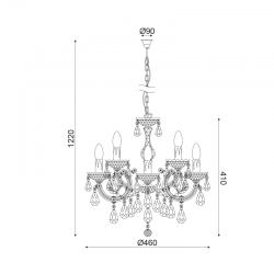 ΚΡΕΜΑΣΤΟ Φ/Σ 5ΧΕ14 ΑΚΡΥΛΙΚΟ ΦΙΜΕ+ΧΡΩΜΙΟ ΜΕΤΑΛΛΟ Φ46ΧΗ122CM NEFERTITI ΚΡΕΜΑΣΤΟ Φ/Σ 5ΧΕ14 ΑΚΡΥΛΙΚΟ ΦΙΜΕ+ΧΡΩΜΙΟ ΜΕΤΑΛΛΟ Φ46ΧΗ122CM NEFERTITI