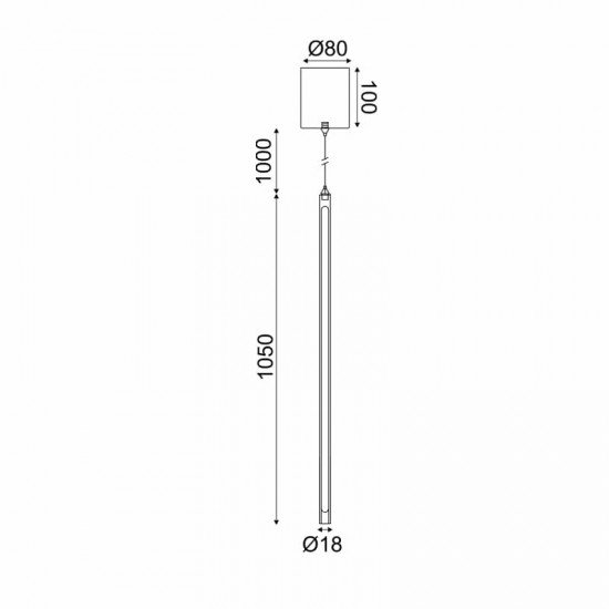 ^ΚΡΕΜΑΣΤΟ Φ/Σ LED 18W DIM ΑΦΗΣ 3000K 920LM AVENUE ΜΑΥΡΟ ΜΕΤ/ΚΟ IP20 D8XD1,8XH250CM