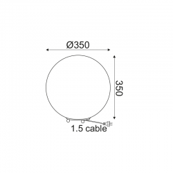 ^ΕΠΙΔΑΠΕΔΙΟ Φ/Σ 1ΧΕ27 ΛΕΥΚΟ ΓΥΑΛΙ+ΠΛΑΣΤΙΚΟ Φ35ΧΗ35CM LUNA