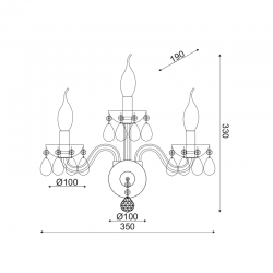 ΕΠΙΤΟΙΧΟ Φ/Σ 3ΧΕ14 ΦΙΜΕ ΚΡΥΣΤΑΛΛΟ+ΧΡΩΜΙΟ ΜΕΤΑΛΛΟ 38X40CM TULIA