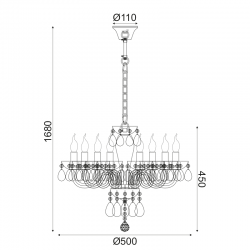 ΚΡΕΜΑΣΤΟ Φ/Σ 8ΧΕ14 ΦΙΜΕ ΚΡΥΣΤΑΛΛΟ+ΧΡΩΜΙΟ ΜΕΤΑΛΛΟ Φ49ΧΗ168CM TULIA