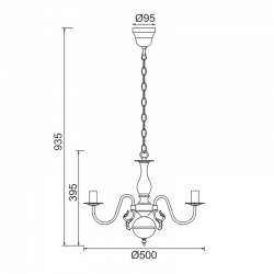 ΚΡΕΜΑΣΤΟ Φ/Σ 3ΧΕ14 ΜΕΤΑΛΛΙΚΟ ΠΑΤΙΝΑ ΧΡΥΣΟ  Φ50ΧH93,5CM VELVET