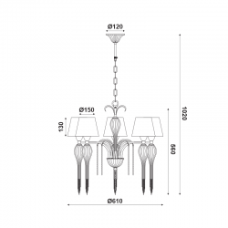ΚΡΕΜ Φ/Σ 5ΧΕ14 ΜΕΤ ΛΕΥΚ-ΧΡΥΣ+ΑΜΠΑΖ+ΓΥΑΛ+ΑΛΥΣ GOLD Φ61ΧΗ102CM PALERMO
