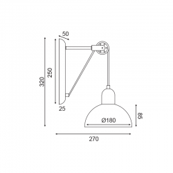ΕΠΙΤΟΙΧΟ Φ/Σ 1ΧΕ14 ΓΚΡΙ/ΛΕΥΚΟ ΜΕΤΑΛΛΙΚΟ 27X18X32CM CEZANNE